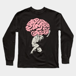 Atlas Holding A Brain - Overthinker Long Sleeve T-Shirt